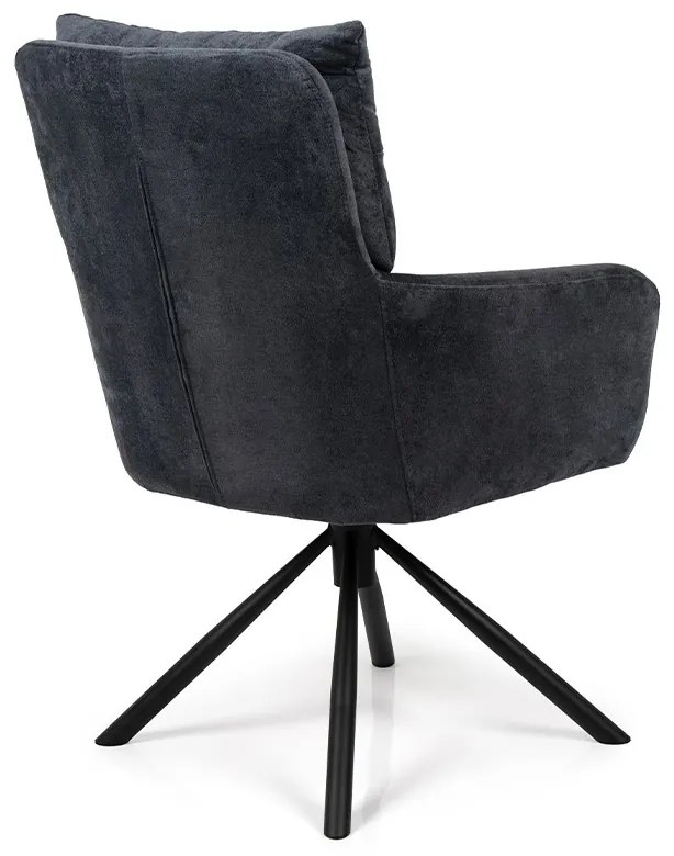 Noela Otočná jedálenská stolička látková ENZO tmavo šedá