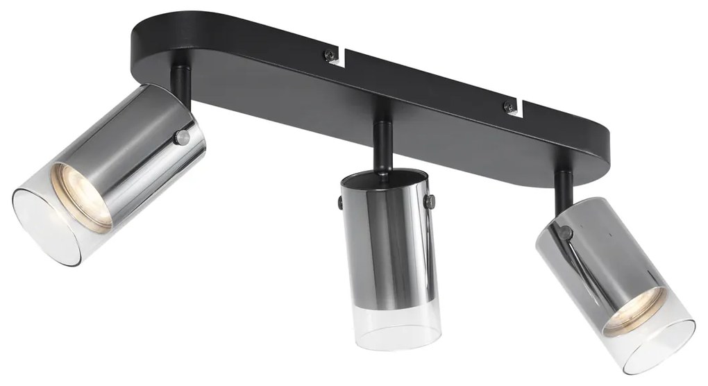 Moderné stropné bodové svietidlo Gunmetal 3-svetlá otočné a nastaviteľné - Drain