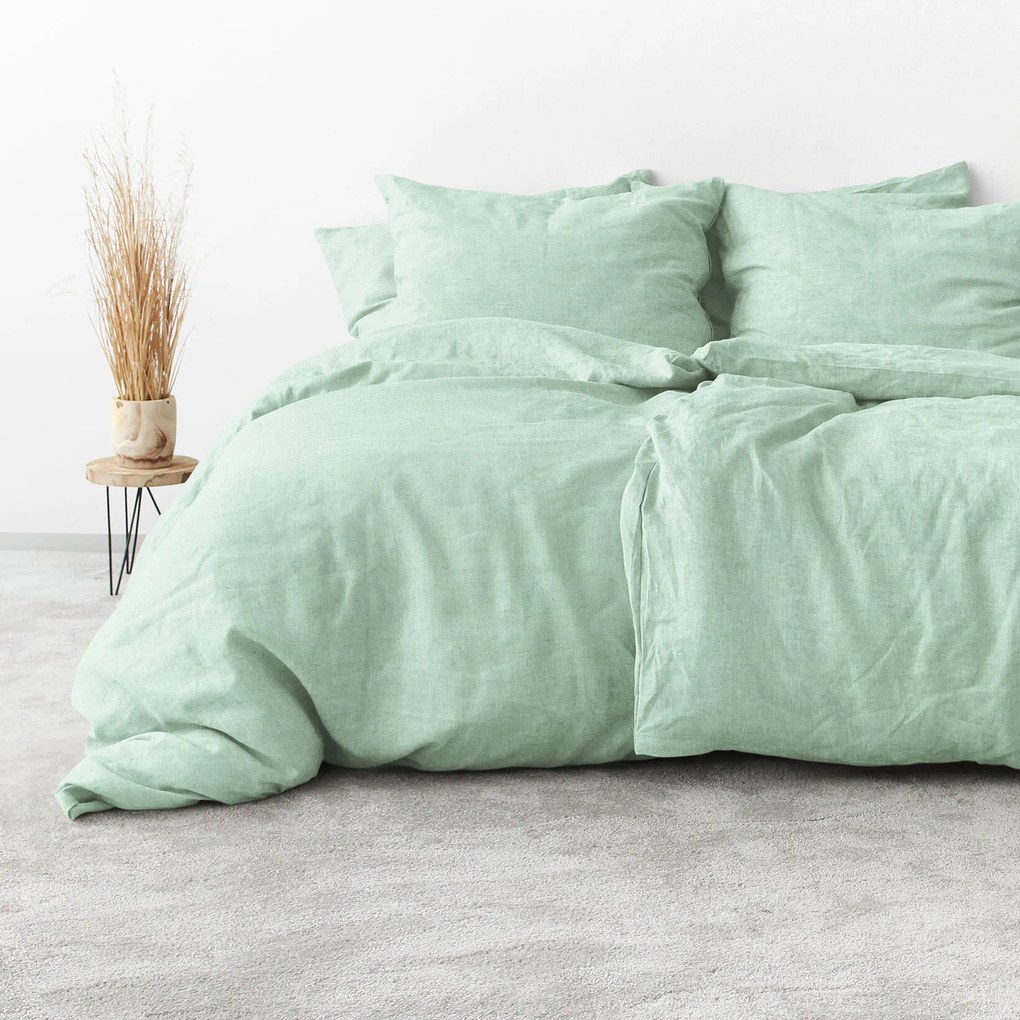 Goldea posteľné obliečky z ľanovej zmesi - svetlo mätové 140 x 200 a 70 x 90 cm