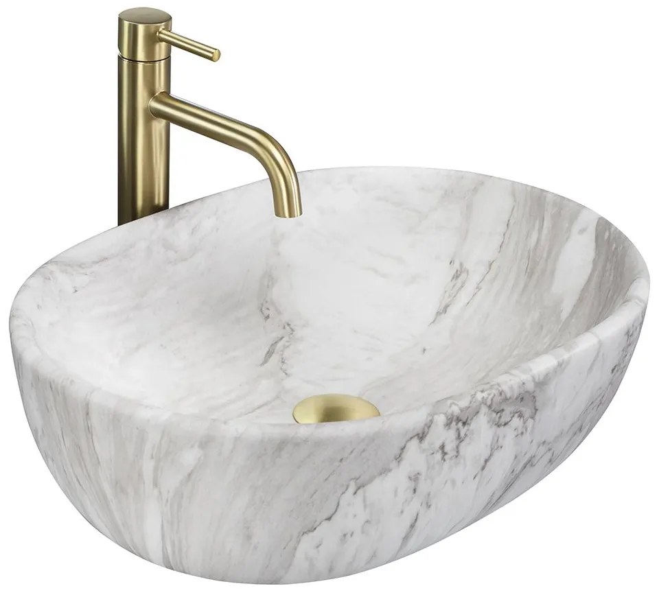 Rea Amelia, umývadlo na dosku 480x345x135 mm, imitácia kameňa, REA-U8489