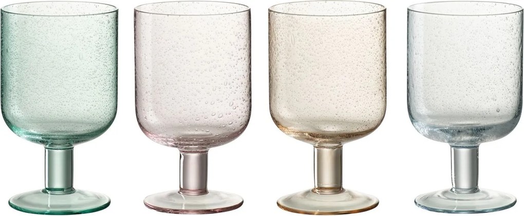 4ks farebný pohár na víno s bublinkami Louise - Ø8*13cm / 360ml