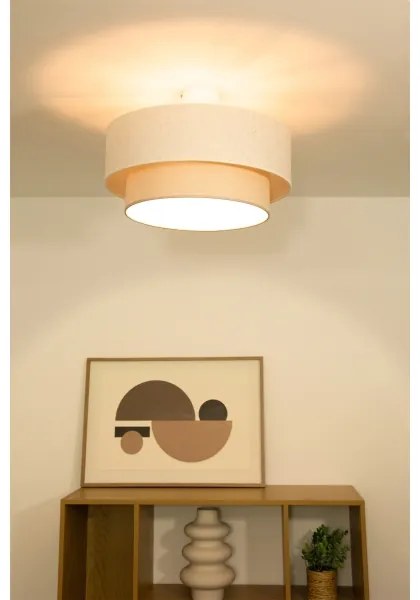 Prisadené stropné svietidlo NATIA, 1×E27/60W/230V, priemer 45 cm, krémové