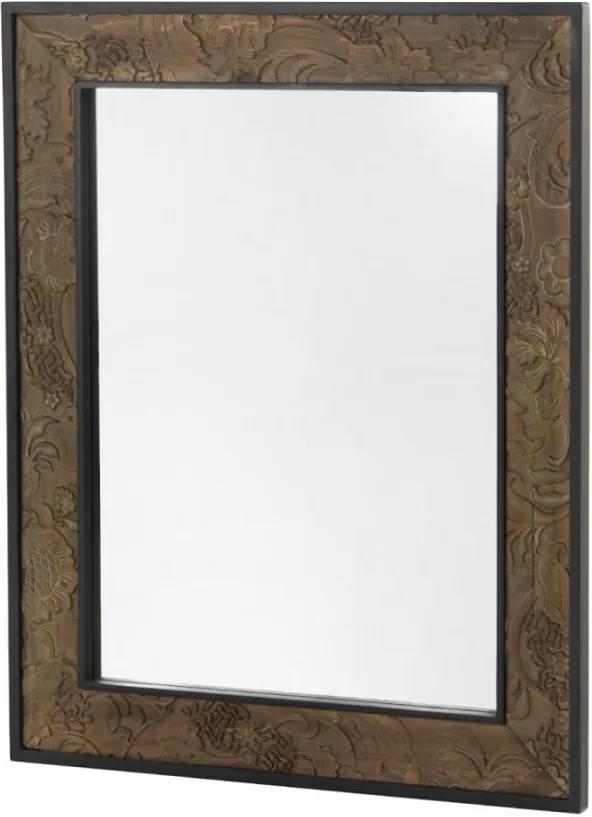 Nástenné zrkadlo v drevenom ráme Geese Fionne, 100 × 80 cm