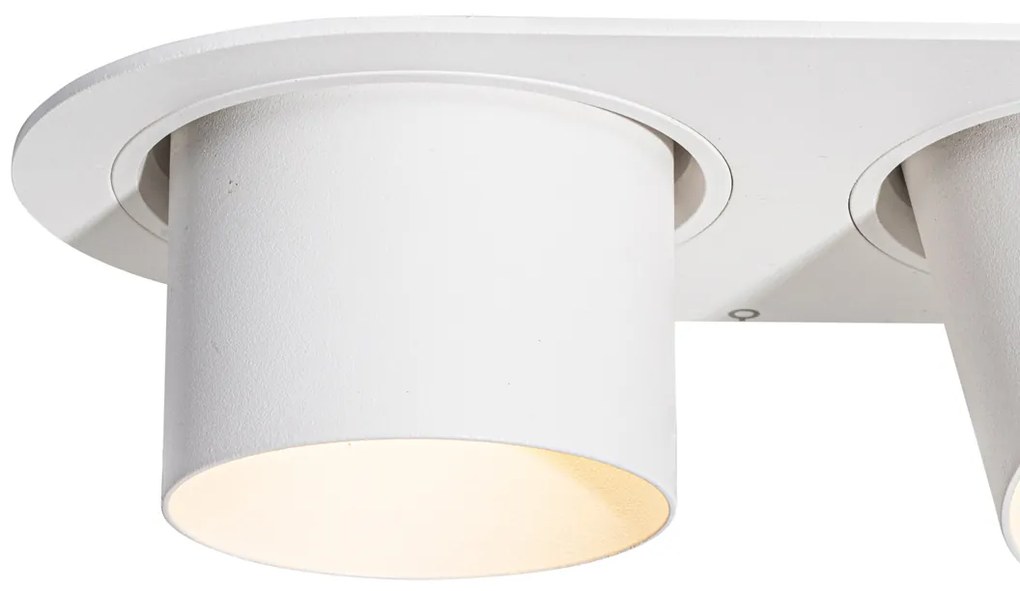 Okrúhle zapustené bodové svetlo biele GU10 70 mm výkyvné 2-svetlo - Installa