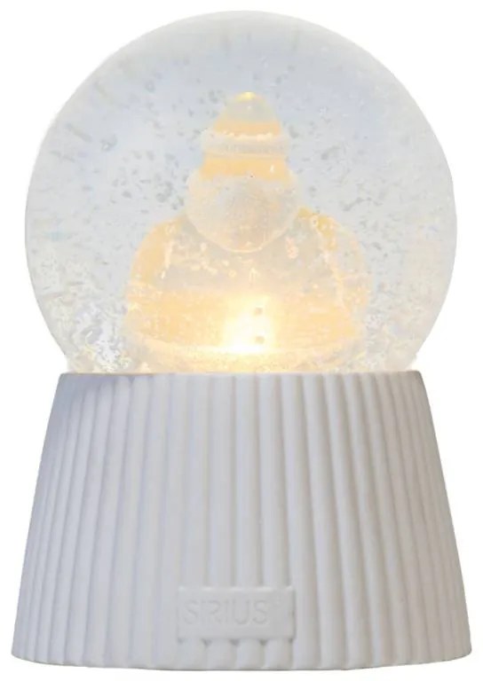 DECOLED LED snehová guľa, snehuliak, 10 x 14,5 cm, Santa