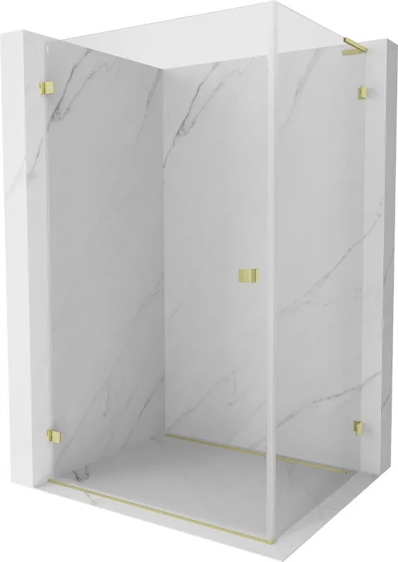 Mexen Lunar-B L, 1-krídlový sprchový kút, ľavý, 95 x 90 cm, 8mm číre sklo, zlatý matný profil, 832L-095-090-55-00-L