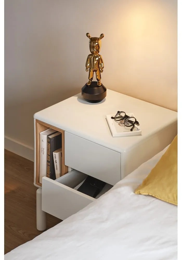 Krémový nočný stolík Corvo – Teulat