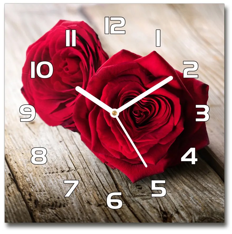 Sklenené hodiny štvorec Ruže na strome pl_zsk_30x30_f_99658852
