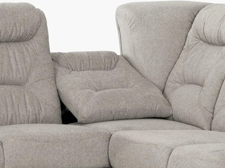 Rohová sedacia súprava Nelson, svetlo šedá látka, pravý roh, s rozkladom