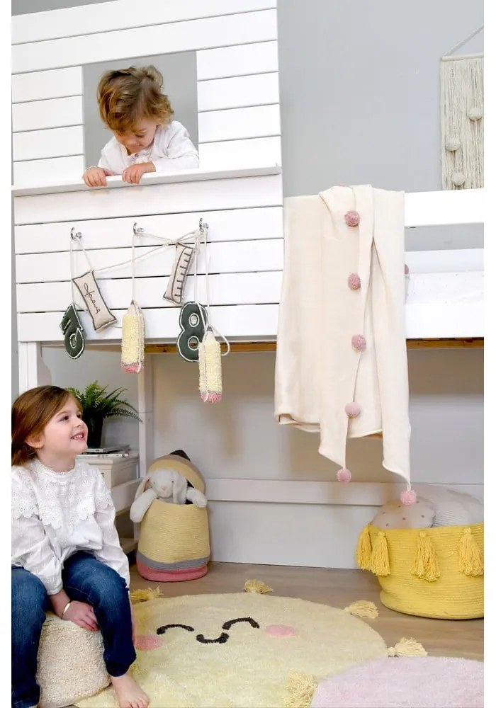 Žltý prateľný ručne tkaný bavlnený detský koberec ø100 cm You're My Sunshine – Lorena Canals