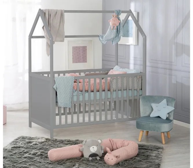 roba Detská postieľka 70 x 140 (hnedosivá, 70x140) (100340822)