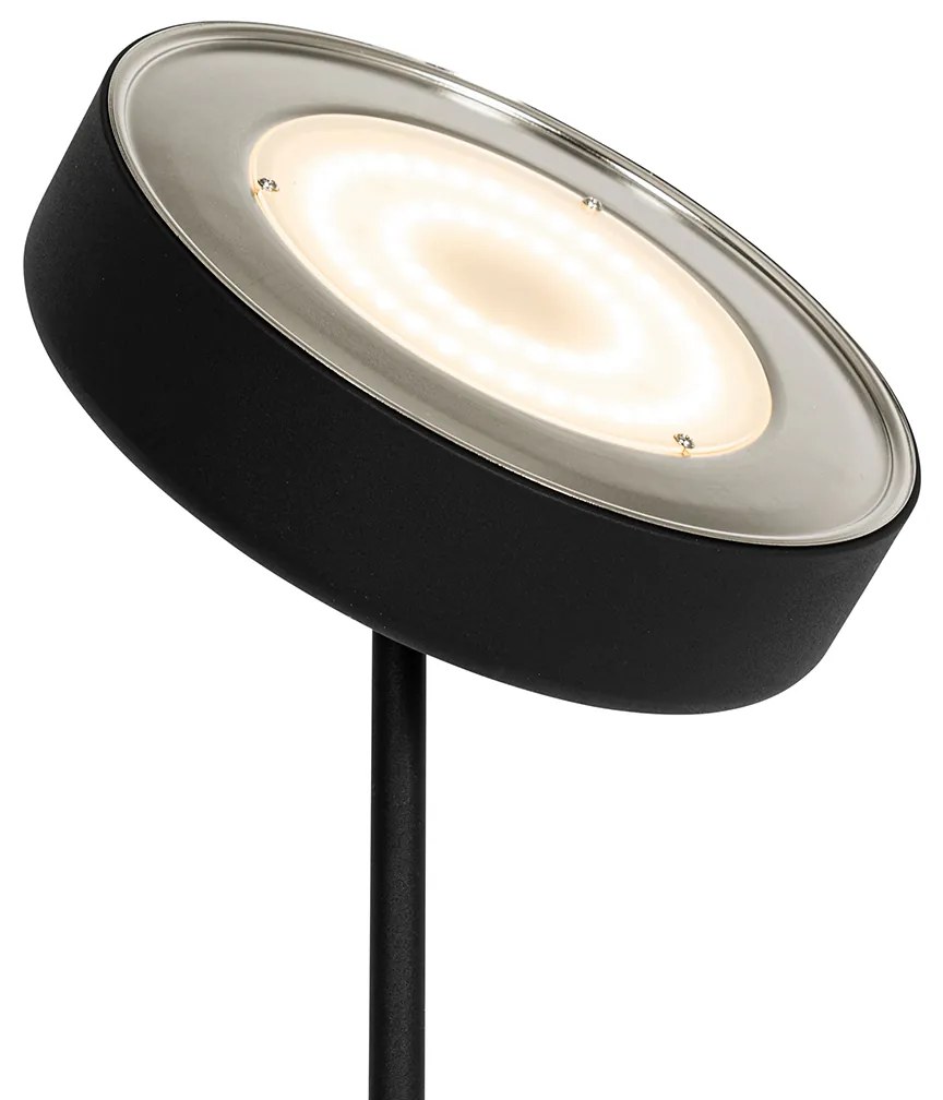Stojaca lampa čierna vrátane LED a stmievača so svetlom na čítanie - Kelso
