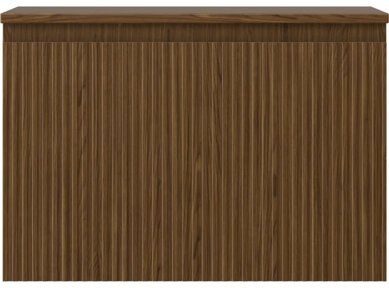 Mexen Rivel, kúpeľňová skrinka 70 cm s hornou doskou, 1 zásuvka, drážkovaná, orech, 91A20-07047-1-BFC86