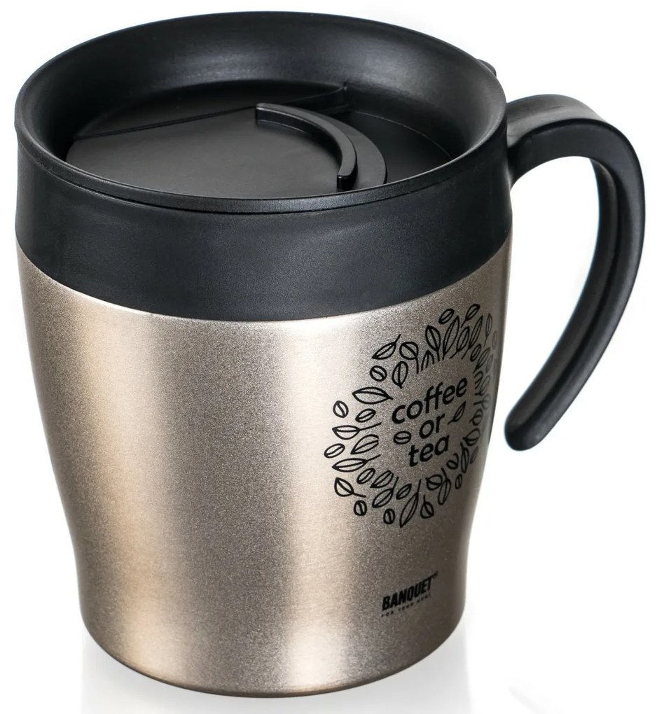 Banquet Termohrnček cestovný TAZZA 330 ml, béžová
