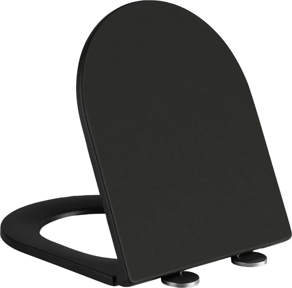 Erga Siena, WC kombi misa s nádržkou vrátane splachovacej súpravy 620x365x820 mm + toaletné sedadlo, čierna matná, ERG-V03-SIENA-RIM-BK