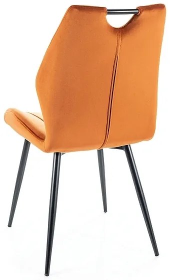 Jedálenská stolička Arco Velvet, oranžová / čierna