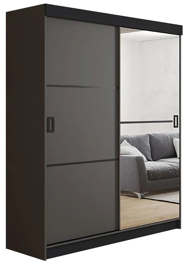 Skriňa Retro 138 2L grafit/ Dvierka grafit