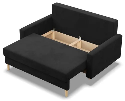 Dvojmiestna pohovka BLANK Comfort rozkladacia, čierna
