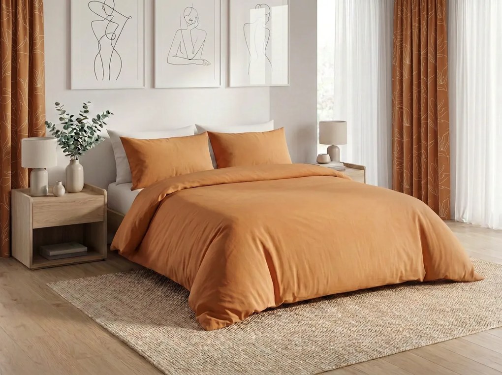 Bavlnené obliečky CALMORA terakotové Rozmer obliečky: 2 ks 70 x 90 cm | 200 x 200 cm