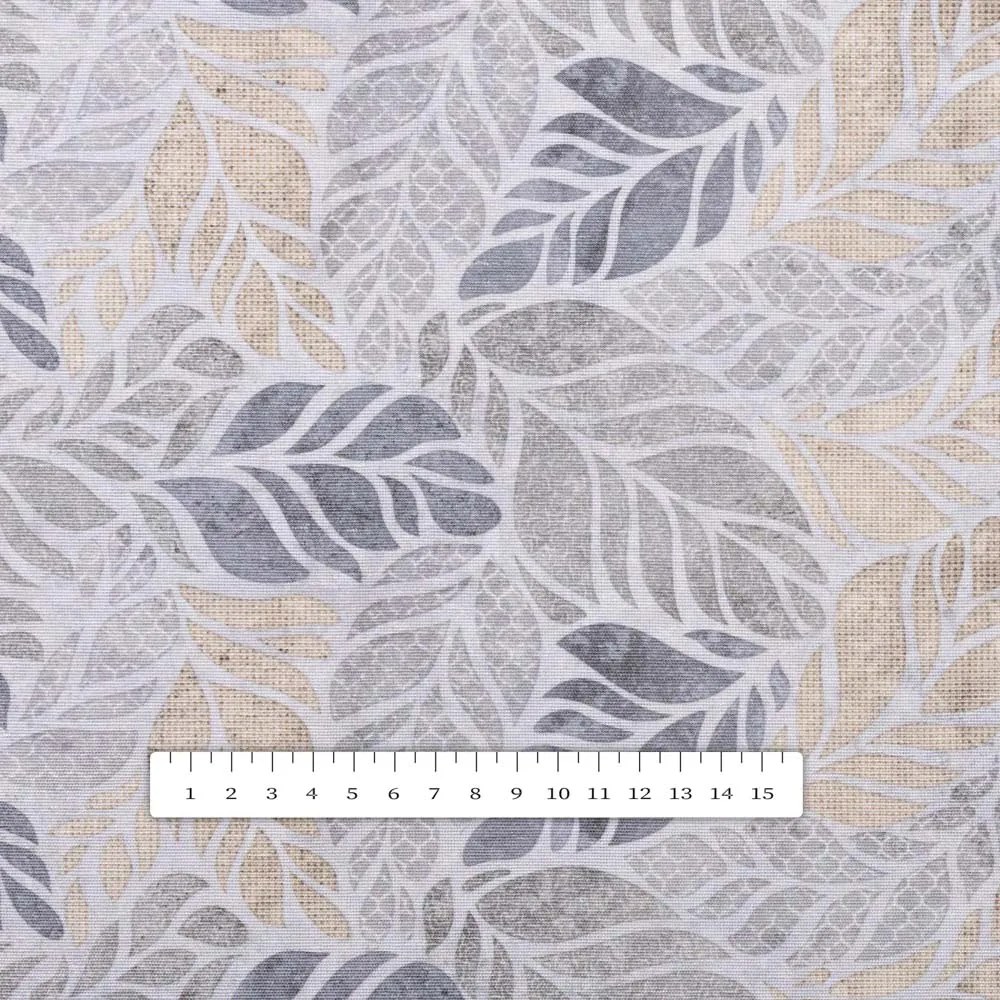Biante Dekoračný okrúhly obrus PML-057 Mozaika žltosivých listov na sivom Ø 100 cm