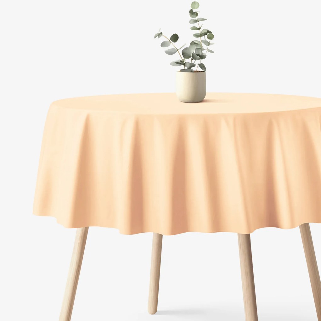 Goldea okrúhly obrus 100% bavlnené plátno - marhuľový Ø 140 cm