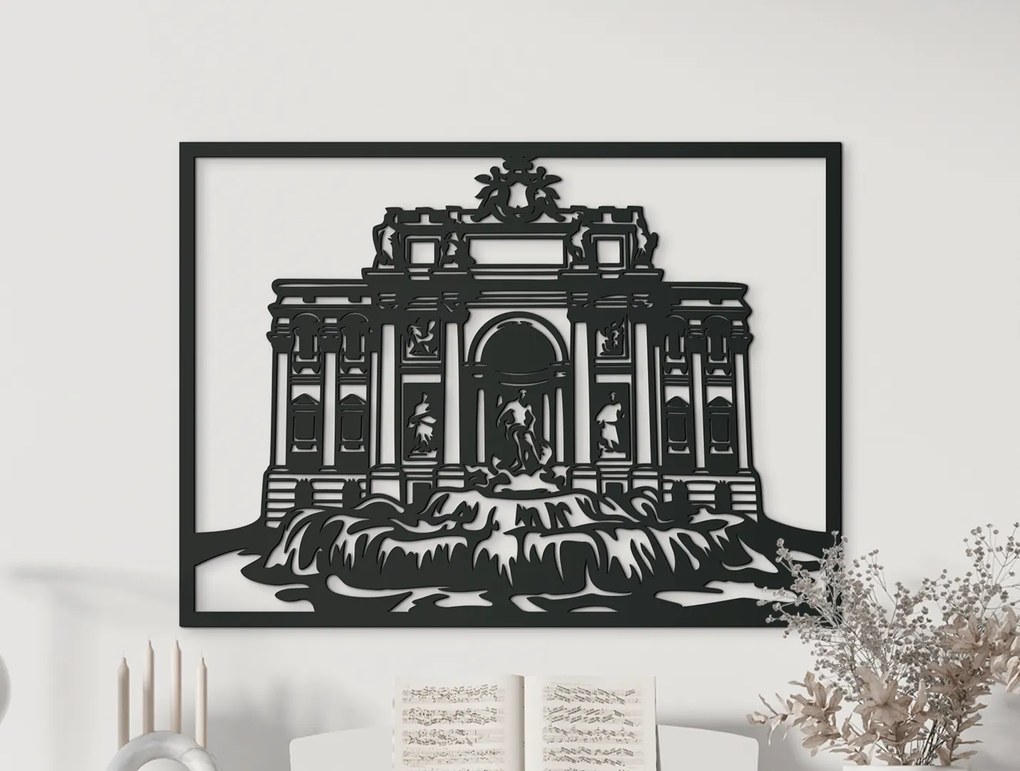 drevko Obraz Fontána di Trevi Rozmer obrazu: 47,5 x 65 cm, Farba dekorácie: Čierna