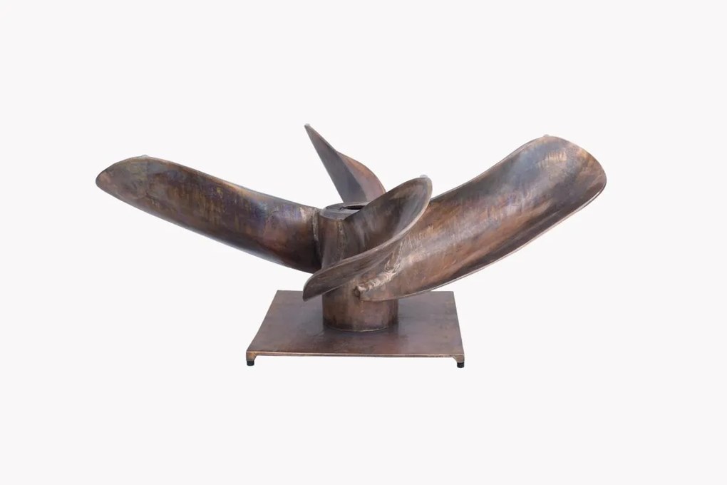 Dizajnový konferenčný stolík Propeller, 85 cm, antik medený - Skladom na SK