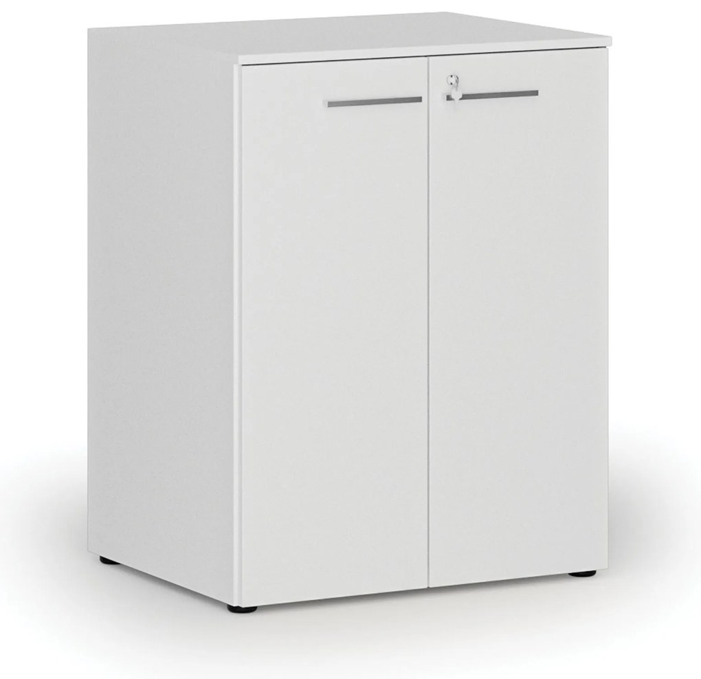 Kancelárska skriňa s dverami PRIMO WHITE, 2 police, 800 x 640 x 1027 mm, biela