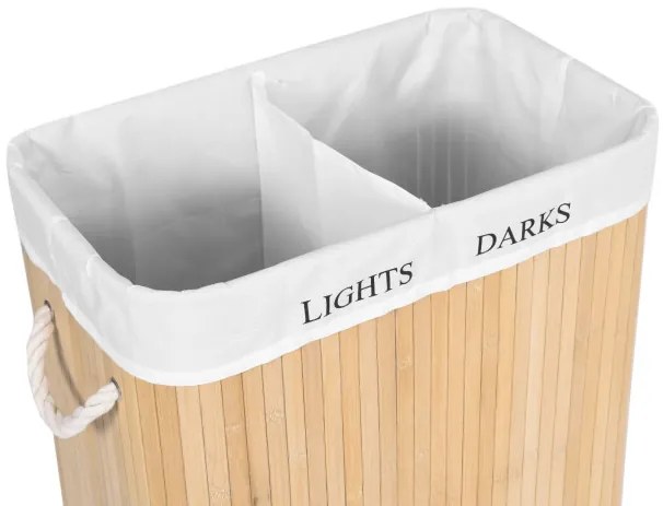 Kôš na bielizeň 2 priehradkový, bambusový