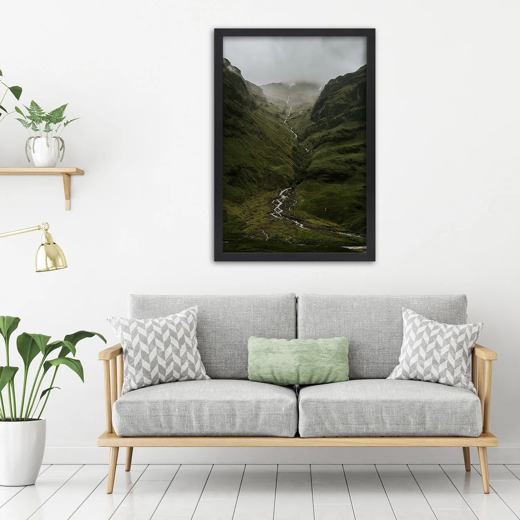 Gario Plagát Pohľad na hory v hmle Farba rámu: Bez rámu, Rozmery: 20 x 30 cm
