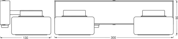 Osram - LED kúpeľňové nástenné svietidlo ORBIS FLAME 2xLED/5,5W/230V IP44 čierna