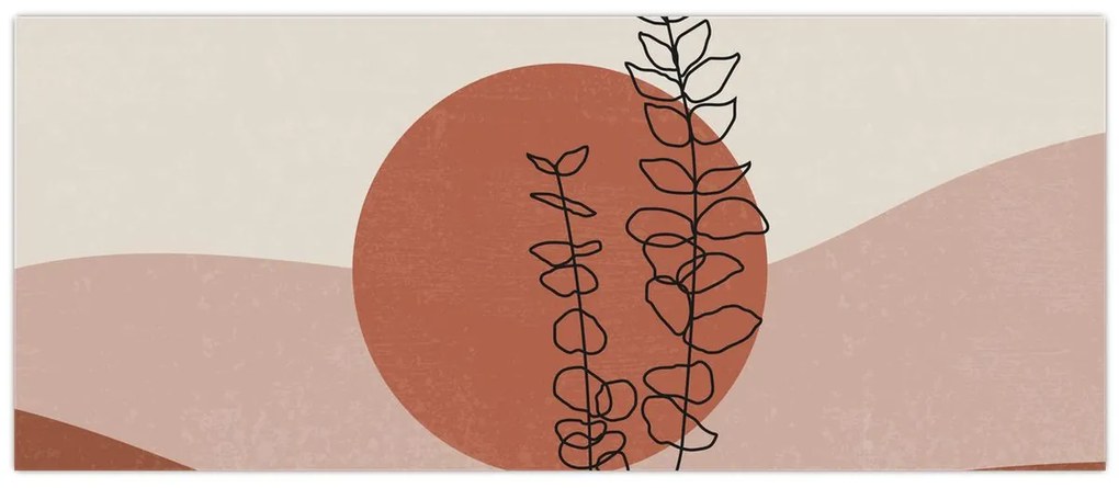 Obraz - Boho listy N⁰1 (120x50 cm)