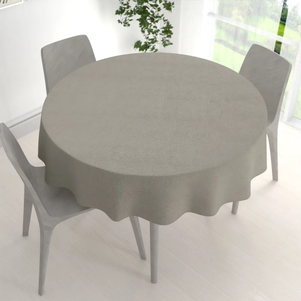 Biante Okrúhly obrus/imitácia brúsenej kože Alcantara ALC-014 Svetlo sivý Ø 100 cm