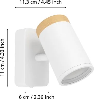 Eglo 300003 - Kúpeľňové nástenné bodové svietidlo CONSUMA 1xGU10/3W/230V IP44 biela/béžová