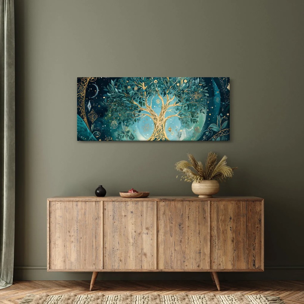 Obraz – Strom života vo vesmíre (120x50 cm)