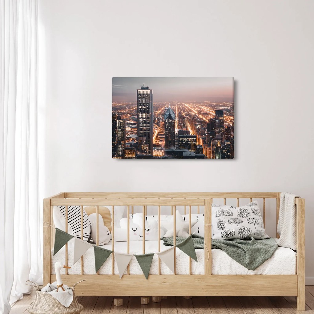 Obraz svietiacej metropoly (90x60 cm)