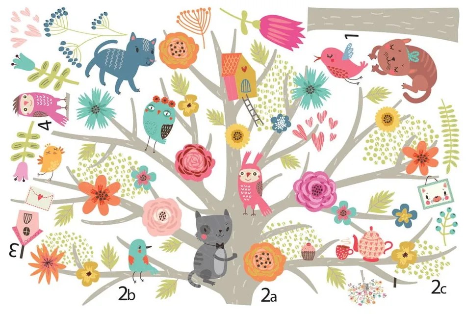 Sada detských samolepiek na stenu Ambiance Scandinavian Tree