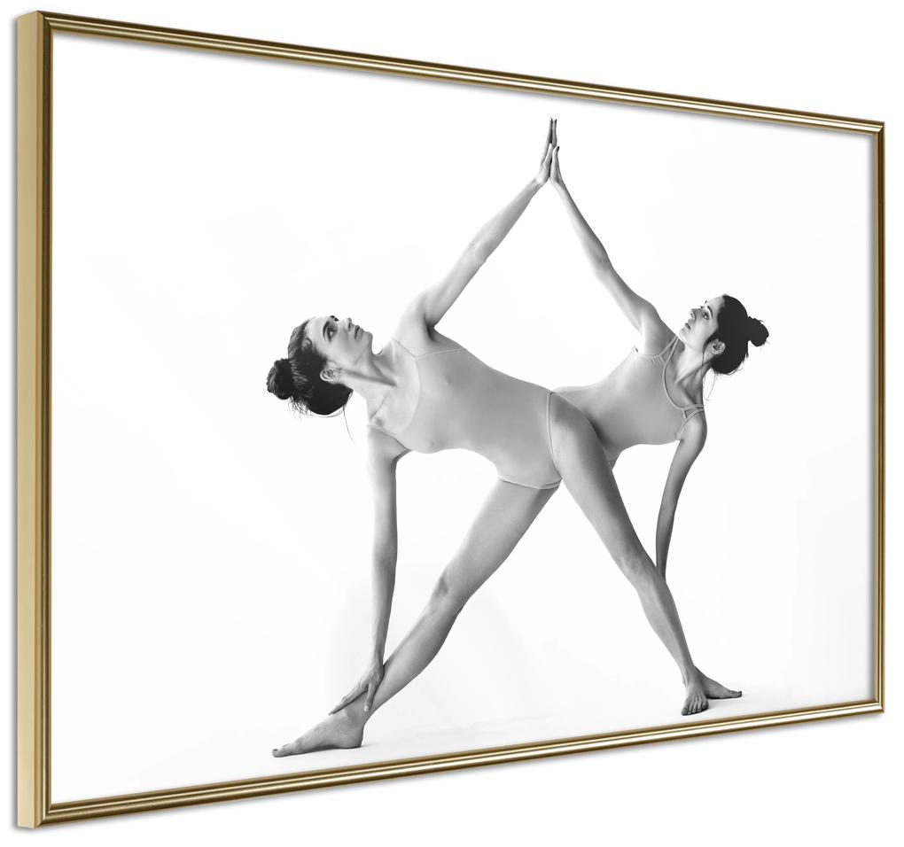 Artgeist Plagát - Yoga [Poster] Veľkosť: 30x20, Verzia: Zlatý rám s passe-partout