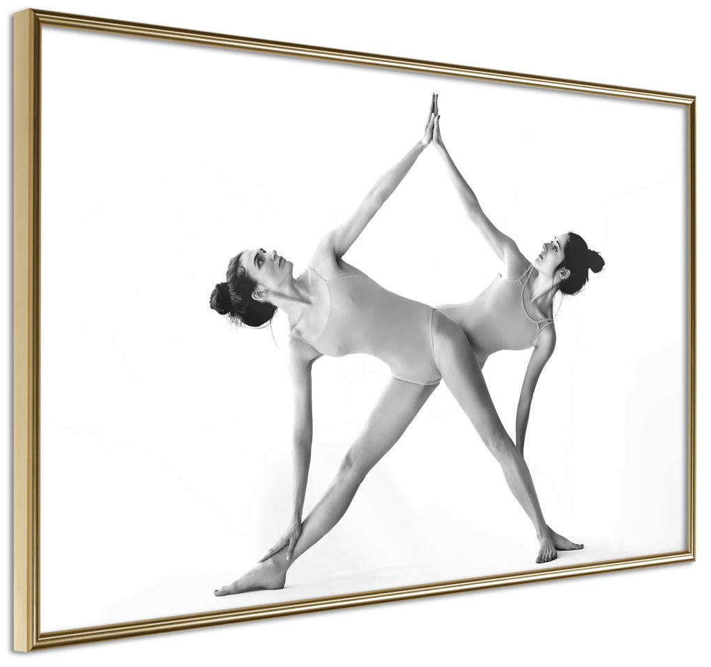 Artgeist Plagát - Yoga [Poster] Veľkosť: 60x40, Verzia: Zlatý rám s passe-partout