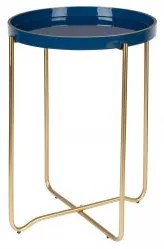 Odkládací stolek kulatý CELINA ZUIVER ø42 cm, smaltovaný modrý White Label Living 2300193