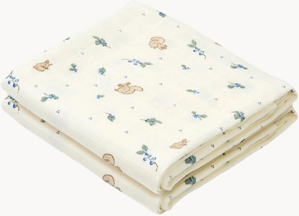 Súprava mušelínových zavinovačiek z organickej bavlny Blueberries, 2 ks