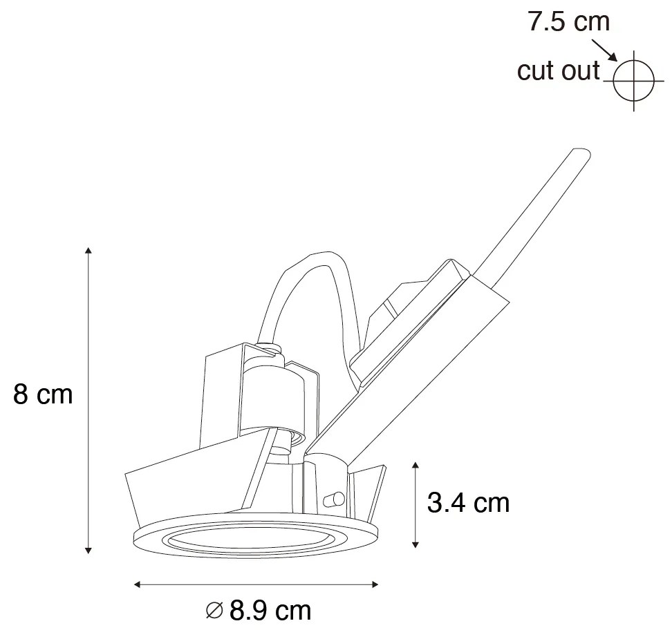 Inteligentné zapustené bodové svietidlo tmavý bronz naklápacie vrátane Wifi GU10 50mm - Cisco