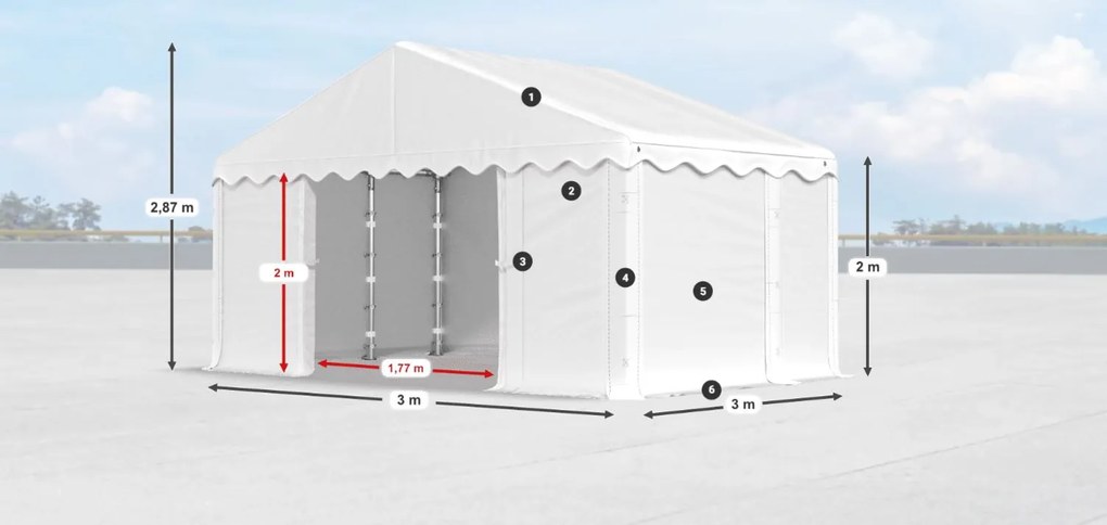Bestent Skladová hala/ garáž 3x3x2m Comfort PE 240g