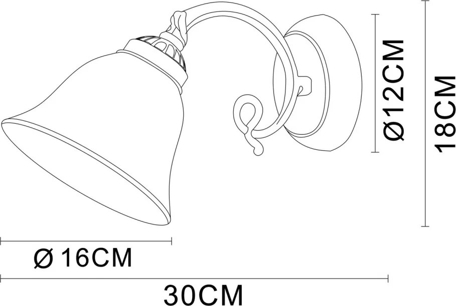 Nástenná lampa Odin, mosadz