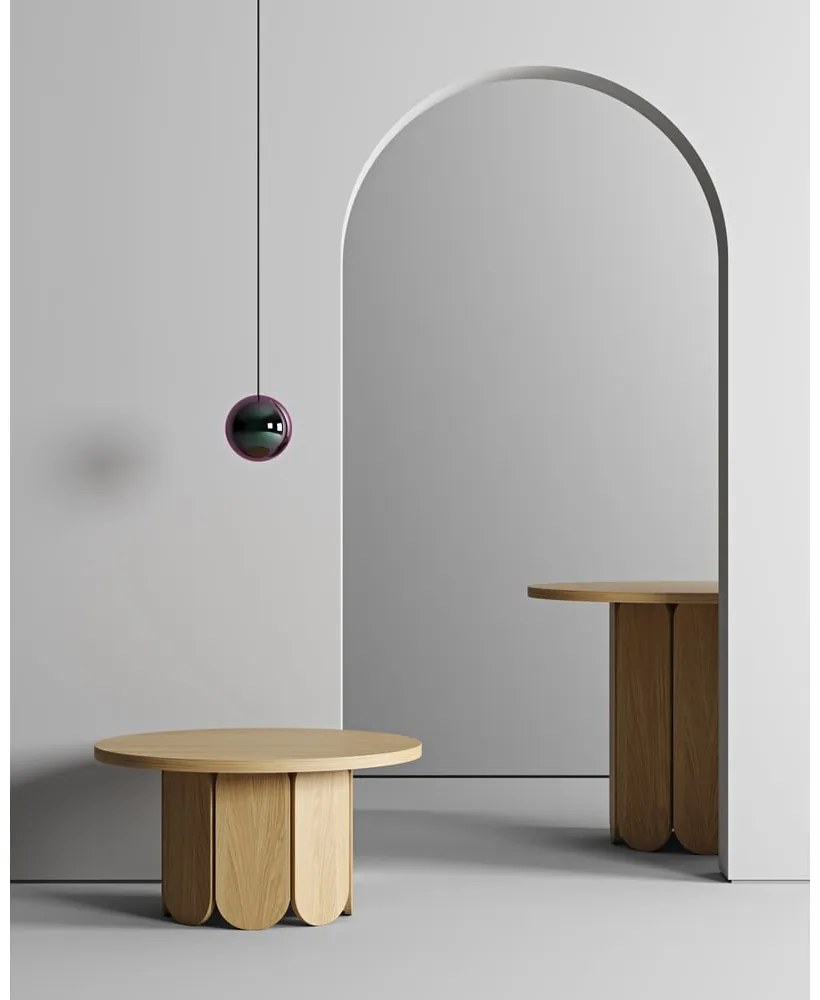 Okrúhly konferenčný stolík s doskou v dubovom dekore v prírodnej farbe 78x78 cm Soft - Woodman