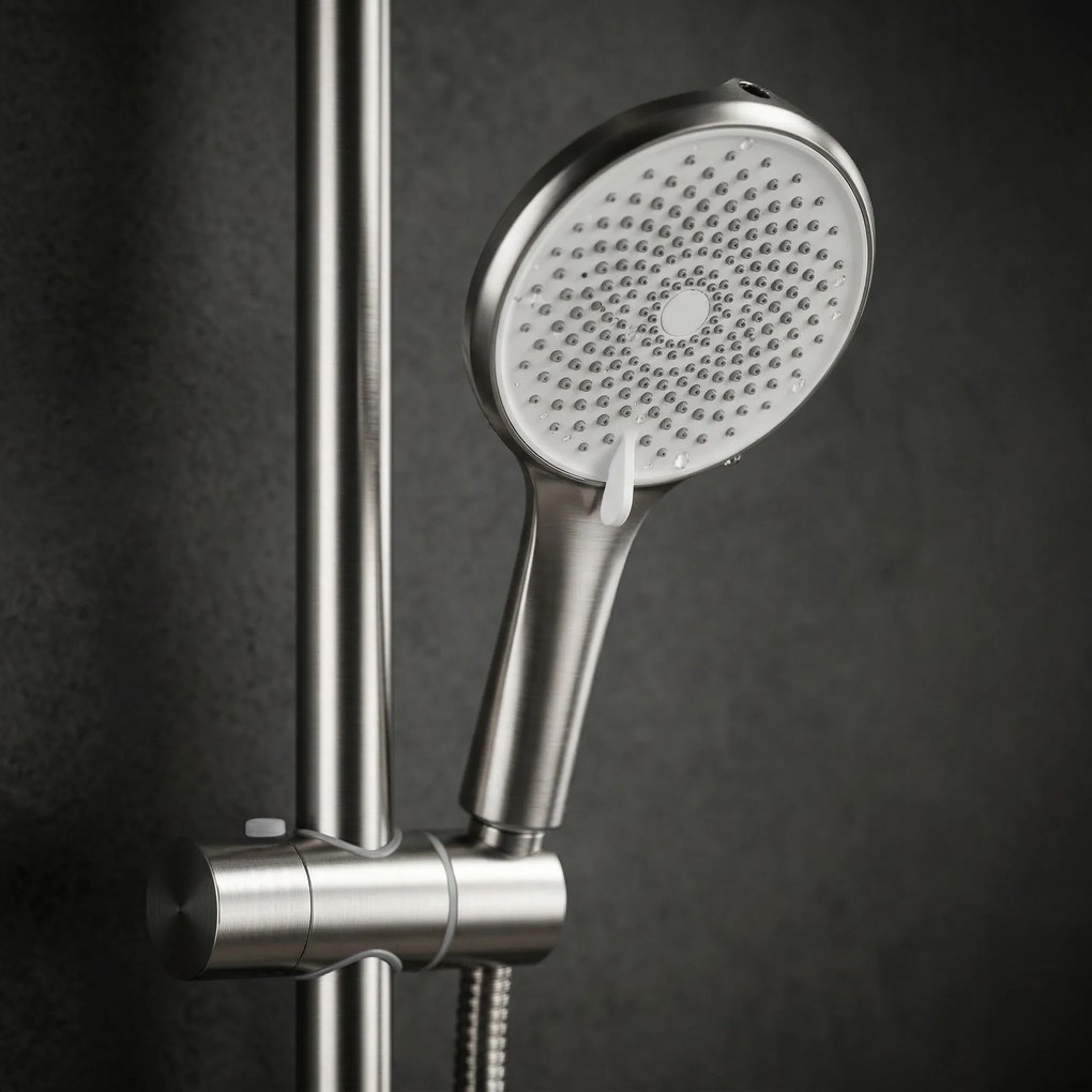 Rea RIVO, sprchová súprava s pákovou batériou, brúsená oceľ, REA-P9498