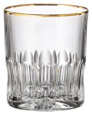 Bohemia Crystal ručne brúsené poháre na whisky Daisy Line Gold 150ml (