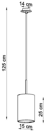 Sollux SL.0742 - Luster na lanku OTTO 1xE27/60W/230V pr. 15 cm čierna