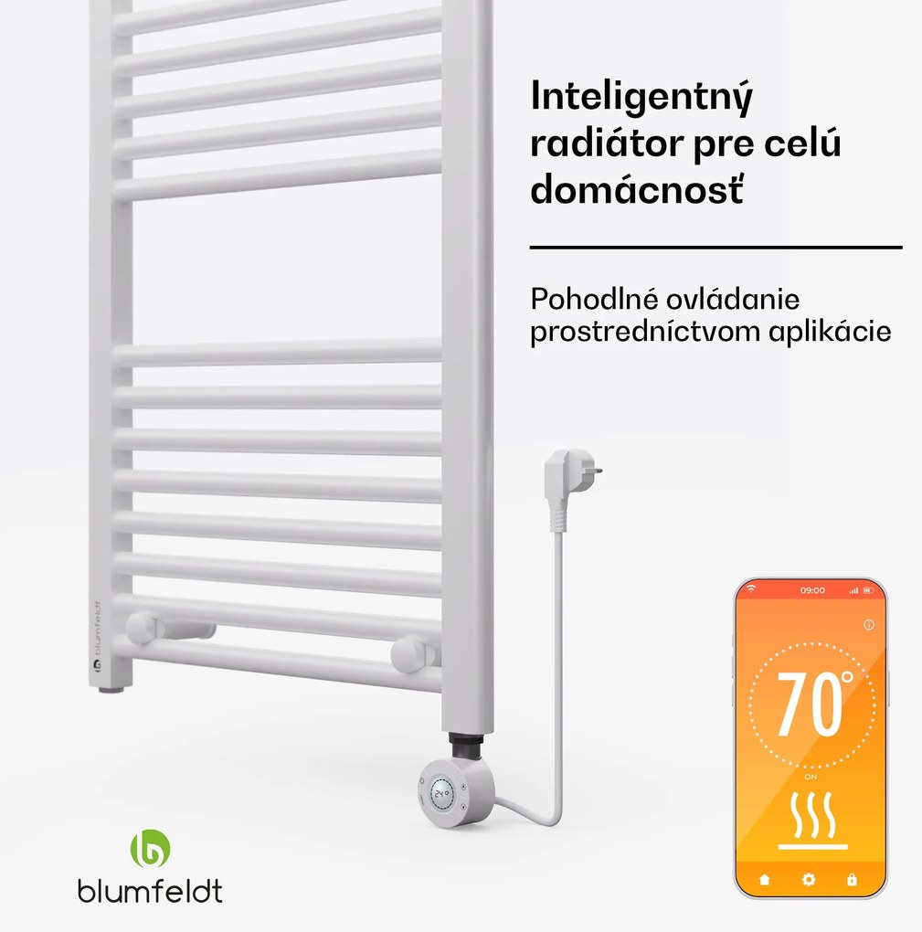 Blumfeldt Harrison Smart, elektrický radiátor, 50 x 100 cm, 400 W, aplikácia, 3 ohrievače uterákov