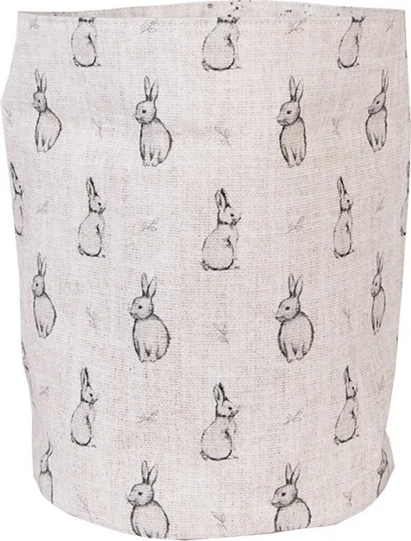 Béžový textilný košík na pečivo s králikom Bunny Buddies - Ø 15*16 cm